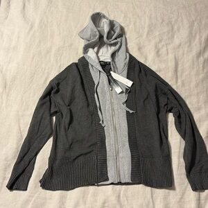 Central Park West sweater with hooded dickey attached